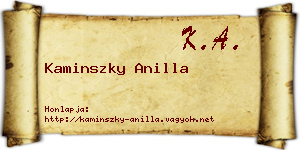 Kaminszky Anilla névjegykártya
